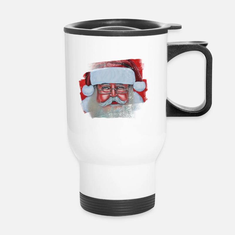 Weihnachtsmann - Thermobecher mit Tragegriff - Weiß