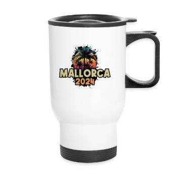 Mallorca 2024 Holiday Saying - Thermal mug with handle - white - Front