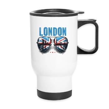 Lunettes de soleil London - Tasse isotherme avec poignée - blanc - Devant