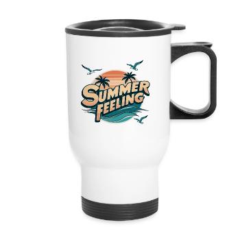 Summer feeling - Thermal mug with handle - white - Front