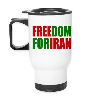 Freedom for iran - Thermobecher mit Tragegriff - Weiß - Hinten