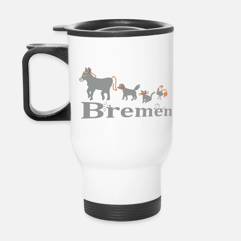 Bremen - Thermobecher mit Tragegriff - Weiß