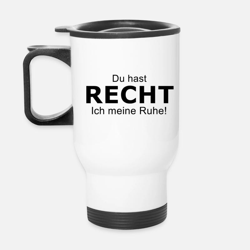 Right - Thermal mug with handle - white
