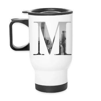 New York Letter M - Thermal mug with handle - white - Back