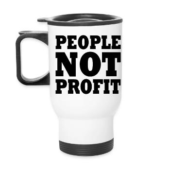 People not profit - Thermobecher mit Tragegriff - Weiß - Hinten