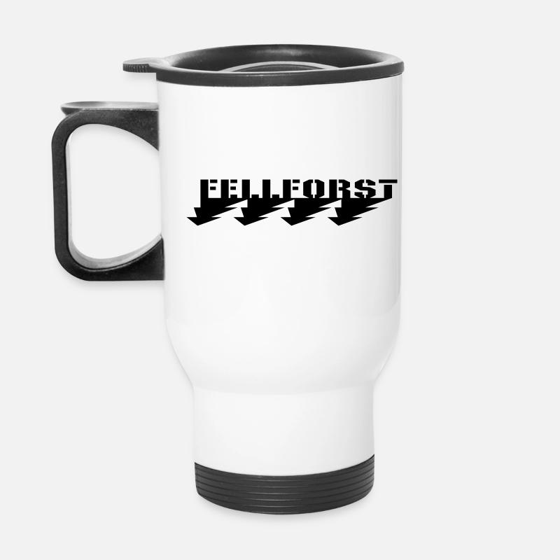 fellforst_geweih - Thermobecher mit Tragegriff - Weiß