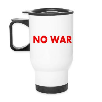 No war - Thermal mug with handle - white - Back