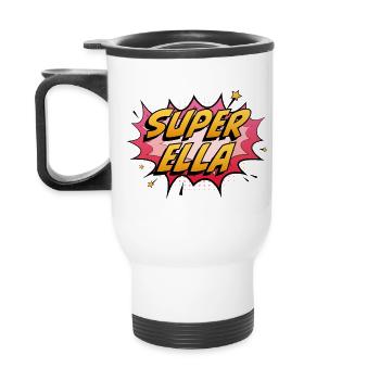 Super Ella - Thermal mug with handle - white - Back