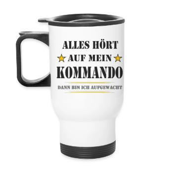 MEIN KOMMANDO - Thermobecher mit Tragegriff - Weiß - Hinten