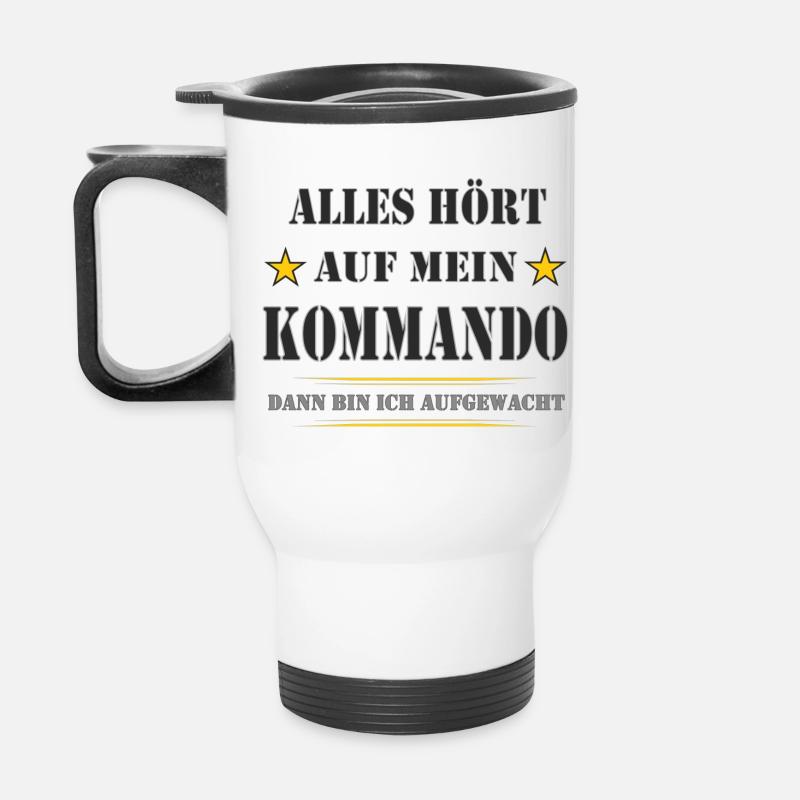 MEIN KOMMANDO - Thermobecher mit Tragegriff - Weiß