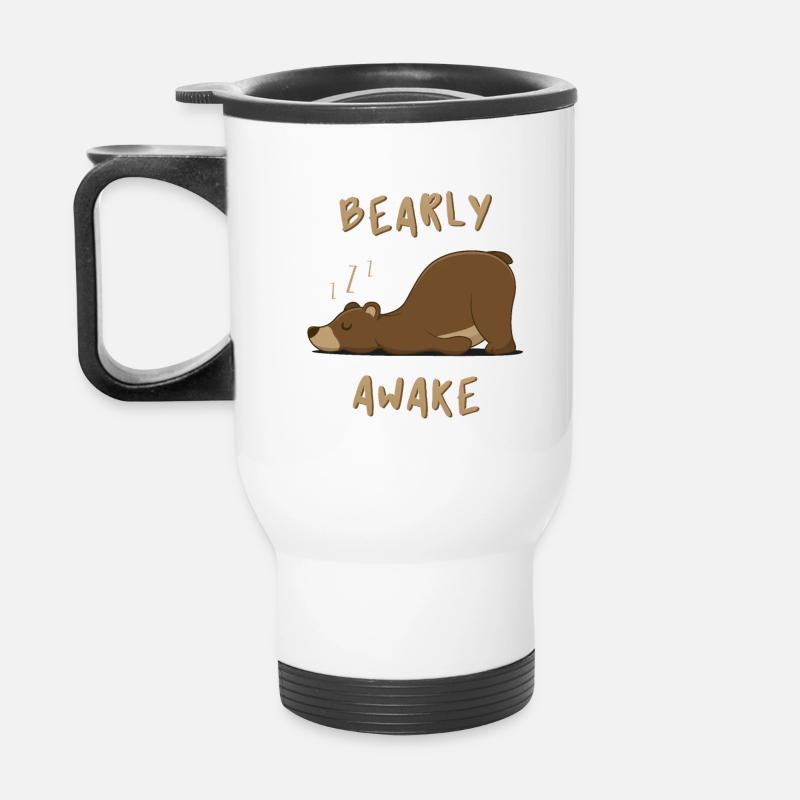 Bearly Awake - Ours mignon - Tasse isotherme avec poignée - blanc