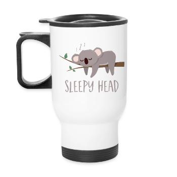 Koala Sleepy Head - Koala - Thermal mug with handle - white - Back