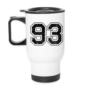 Number 93 - Thermal mug with handle - white - Back
