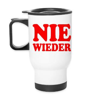 Nie wieder - Thermobecher mit Tragegriff - Weiß - Hinten