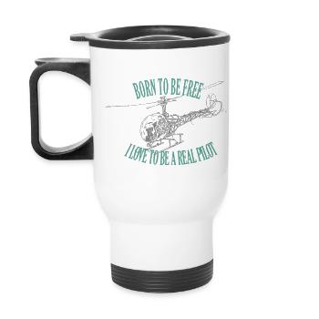 Bell 47 NÉ POUR ÊTRE LIBRE 1 - Tasse isotherme avec poignée - blanc - Dos