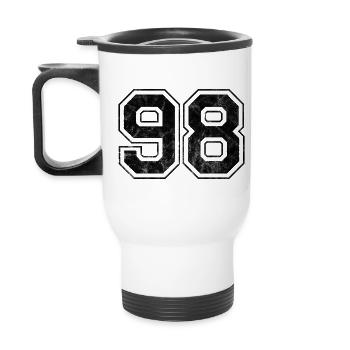 Number 98 - Thermal mug with handle - white - Back
