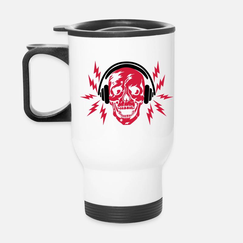 41 Tête de mort Skull Casque Flashes - Tasse isotherme avec poignée - blanc