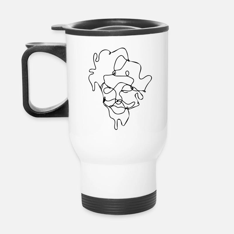 Beardface - Thermal mug with handle - white