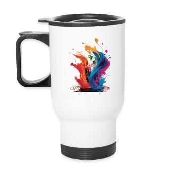 A Splash Of Colors - Thermal mug with handle - white - Back