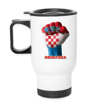 Hrvatska - otpor - Thermal mug with handle - white - Back