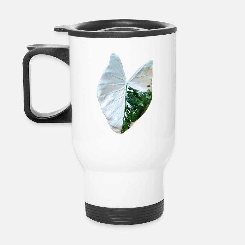 alocasia macrorrhizos variegata _ نبات ألوكاسيا - Thermobecher mit Tragegriff - Weiß