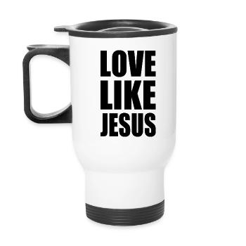 Love like jesus - Thermobecher mit Tragegriff - Weiß - Hinten