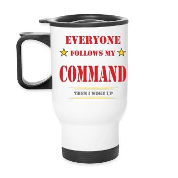 MY COMMAND - Thermal mug with handle - white - Back