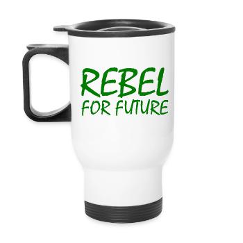 Rebel for future - Thermal mug with handle - white - Back