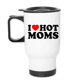 I love hot moms - Thermobecher mit Tragegriff - Weiß - Hinten