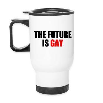 The future is gay - Thermobecher mit Tragegriff - Weiß - Hinten