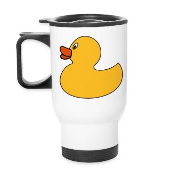 Rubber duck - Thermal mug with handle - white - Back
