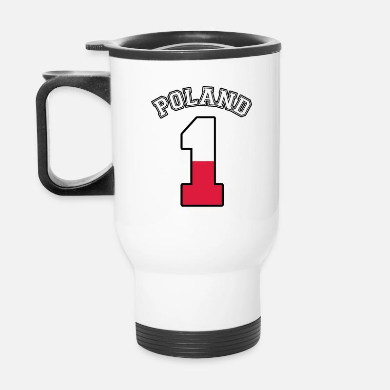 Poland number 1 - Thermal mug with handle - white