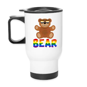 Gay Bear - Thermal mug with handle - white - Back