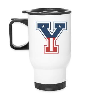 Letter Y USA - Thermal mug with handle - white - Back