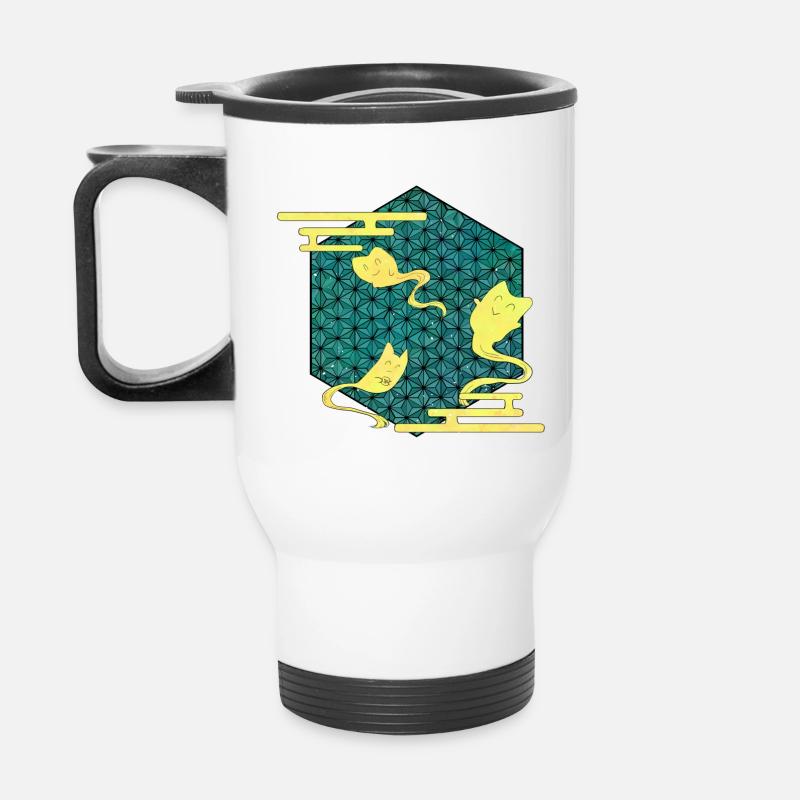 Nymphae: - Thermal mug with handle - white
