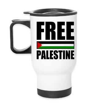 Free palestine - Thermal mug with handle - white - Back