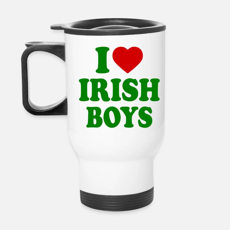 I love irish boys - Thermal mug with handle - white