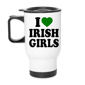 I love irish girls - Thermal mug with handle - white - Back
