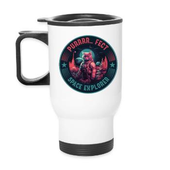 Astronaute Bengal Cat Retro Space Explorer - Tasse isotherme avec poignée - blanc - Dos