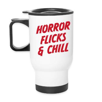 Horror Flicks and Chill - Thermal mug with handle - white - Back