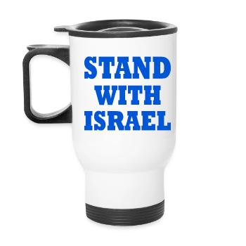Stand with israel - Thermobecher mit Tragegriff - Weiß - Hinten