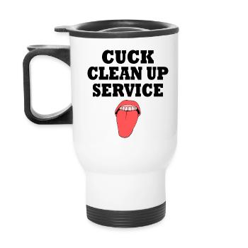 Cuckold cuck clean up service - Thermobecher mit Tragegriff - Weiß - Hinten
