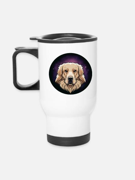 Golden Retriever im Kreis. - Thermobecher mit Tragegriff - Weiß