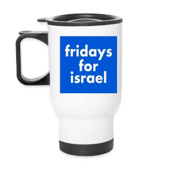 Fridays for israel - Thermobecher mit Tragegriff - Weiß - Hinten