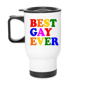 Best gay ever - Thermobecher mit Tragegriff - Weiß - Hinten