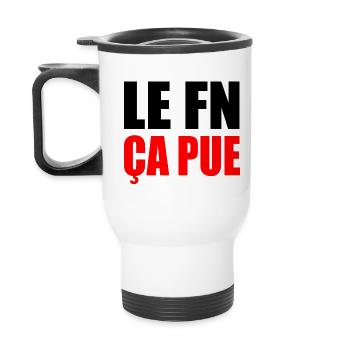 The FN stinks - Thermal mug with handle - white - Back
