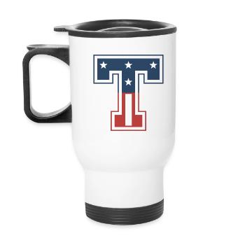 Letter T USA - Thermal mug with handle - white - Back