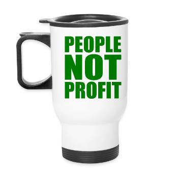 People not profit - Thermobecher mit Tragegriff - Weiß - Hinten