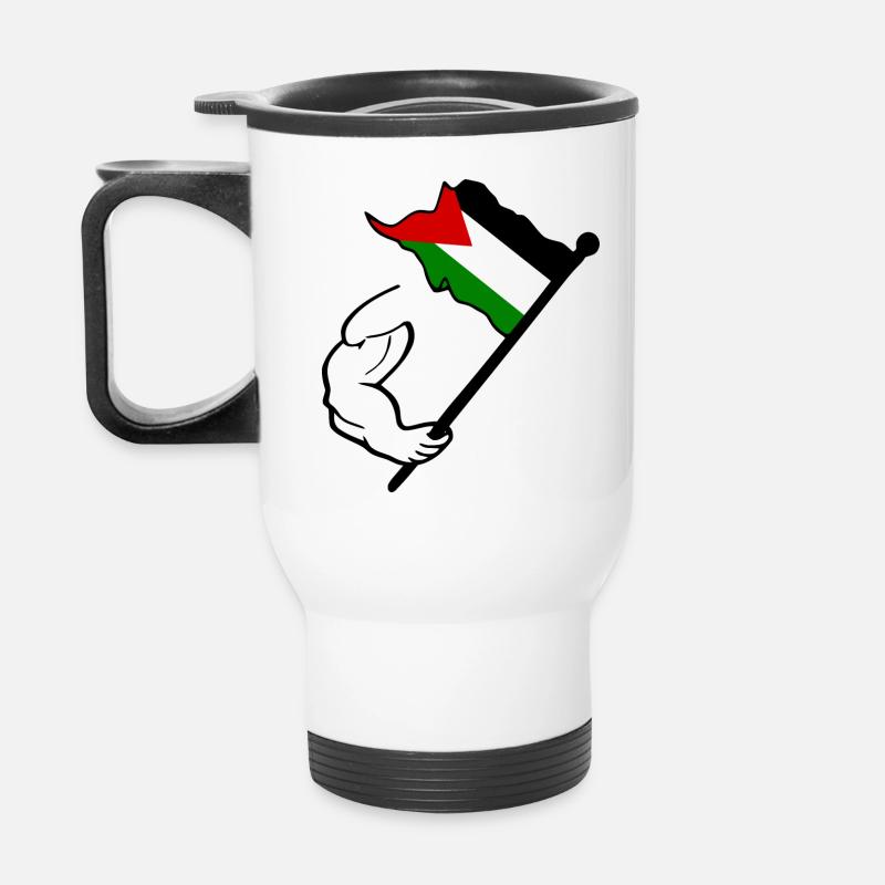 Free palestine - Thermal mug with handle - white