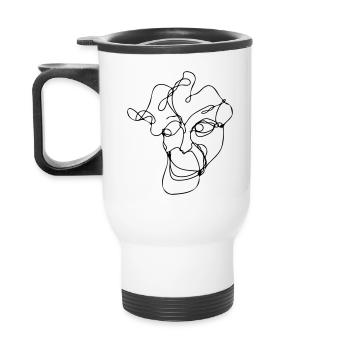 Hipster - Thermal mug with handle - white - Back